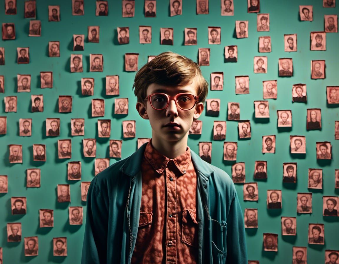 Teenager's Fake ID Photo in Film Noir Style