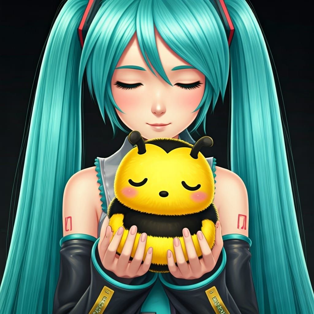 Sleepy Bumblebee Held in Hands at Face Level