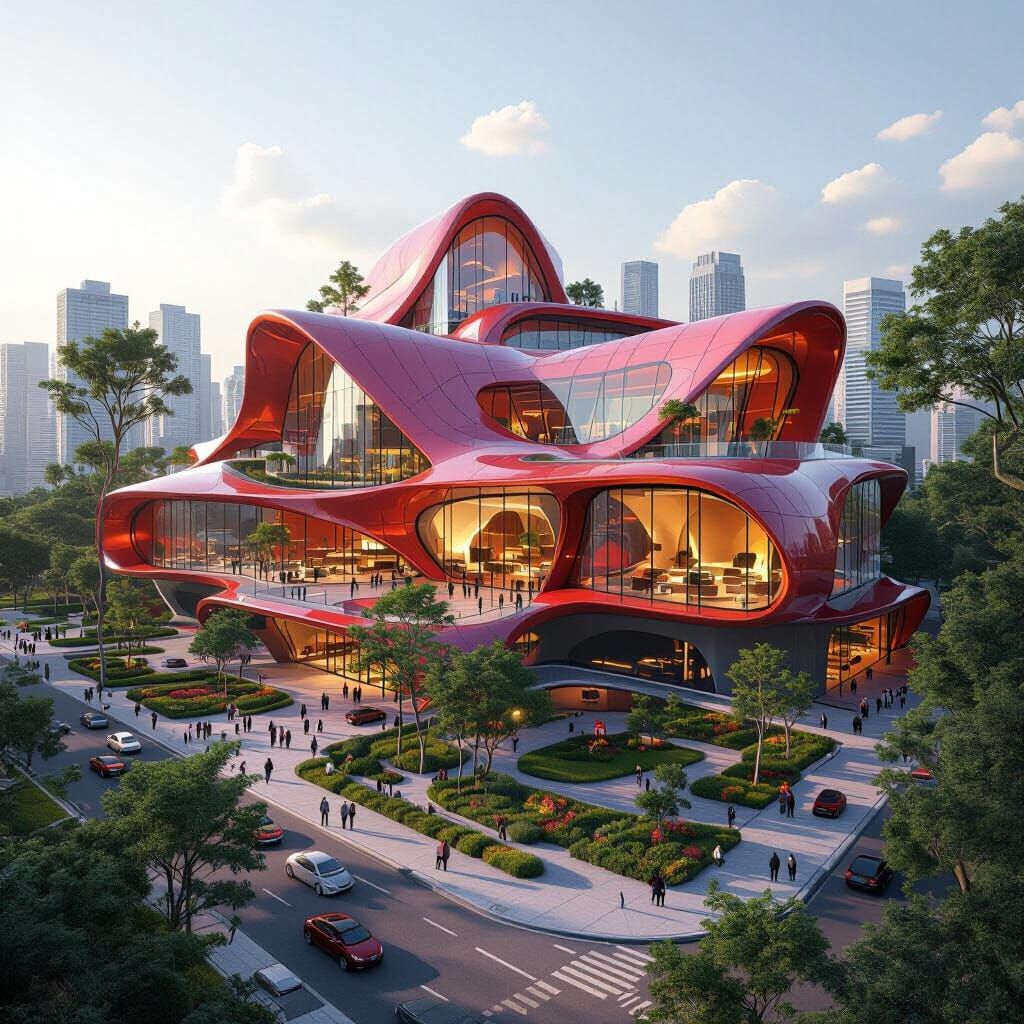 Futuristic Skyscrapers with Organic Architectural Elements