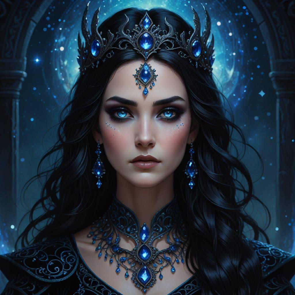 Portrait of Nyx, Primordial Goddess of Night