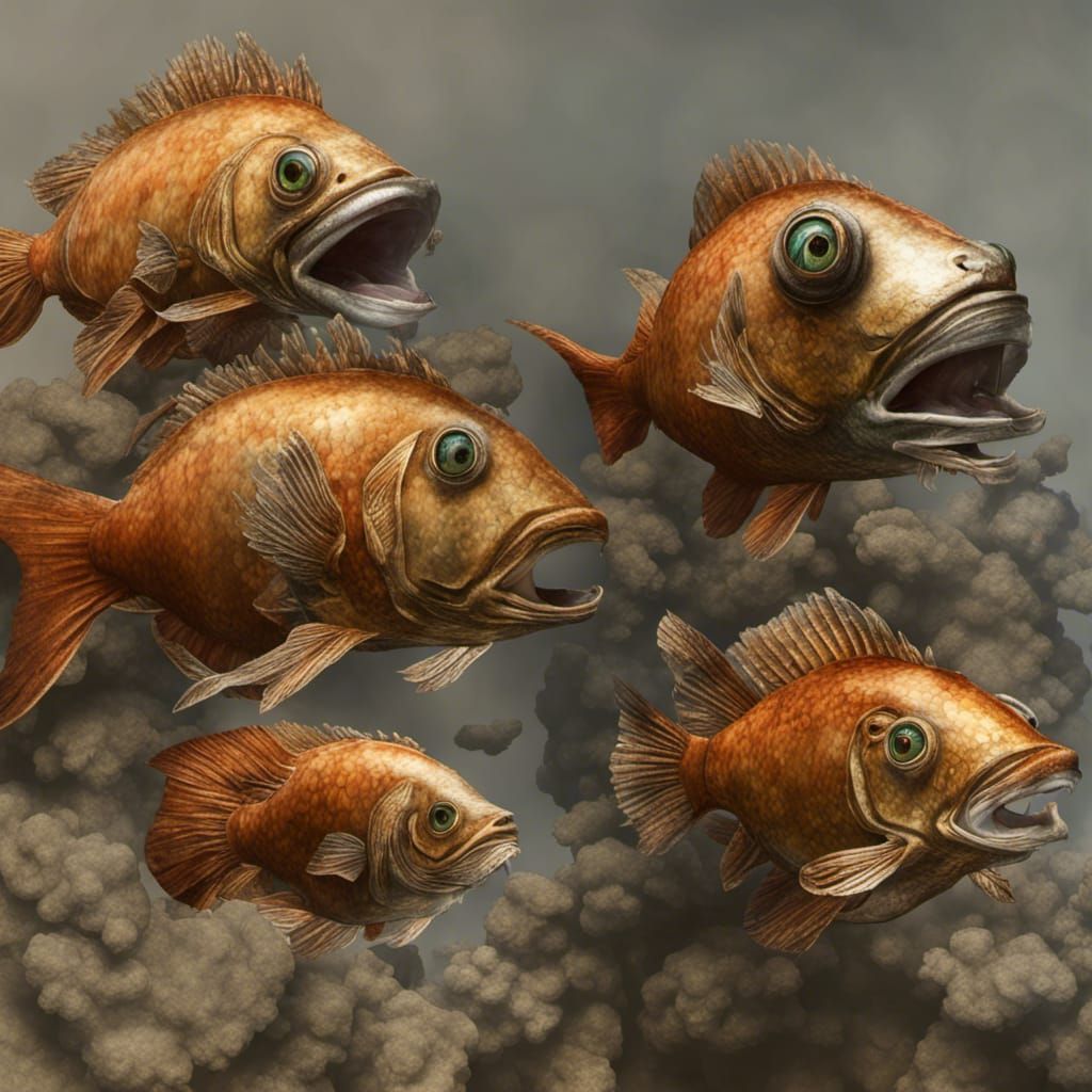 Detailed Fish Illustration in Hiroshi Yoshida Style