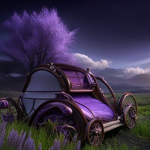 Turtle Driving a Coach in Detailed Matte Painting