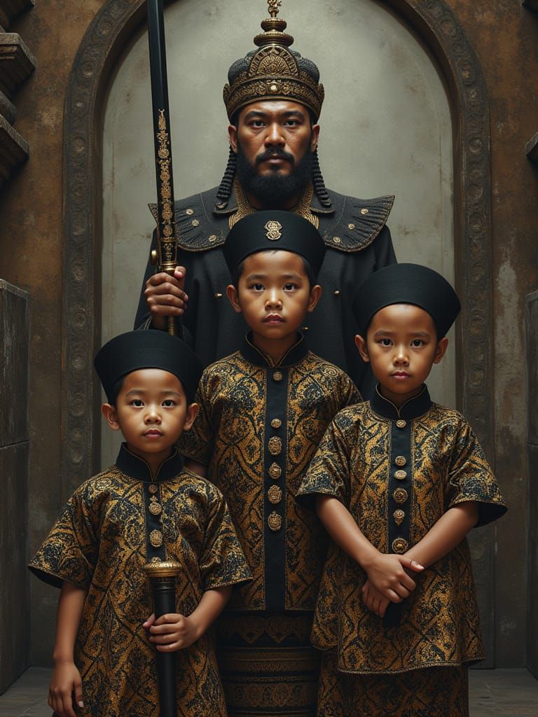 Majestic Youth in Yogyakarta Palace Setting, Epic Digital Ar...