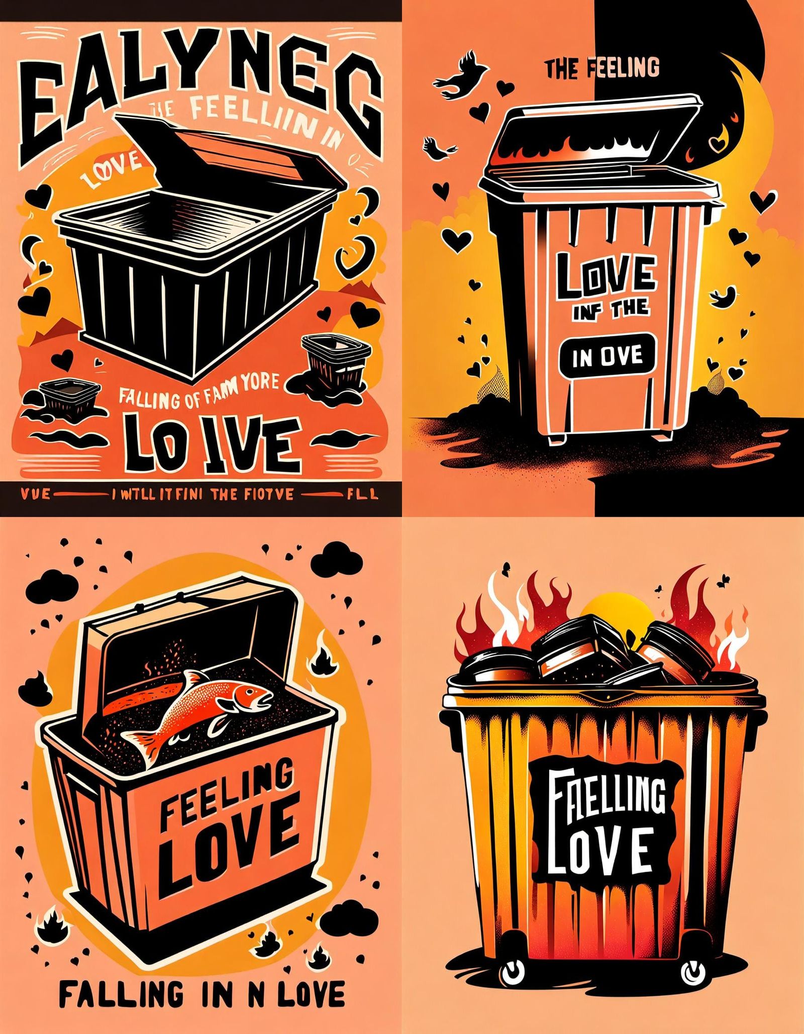 Salmon Pink collage style