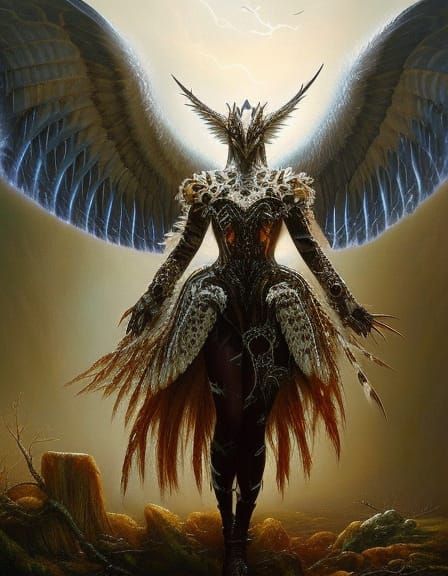 Owl Girl Knight in Body Horror Style