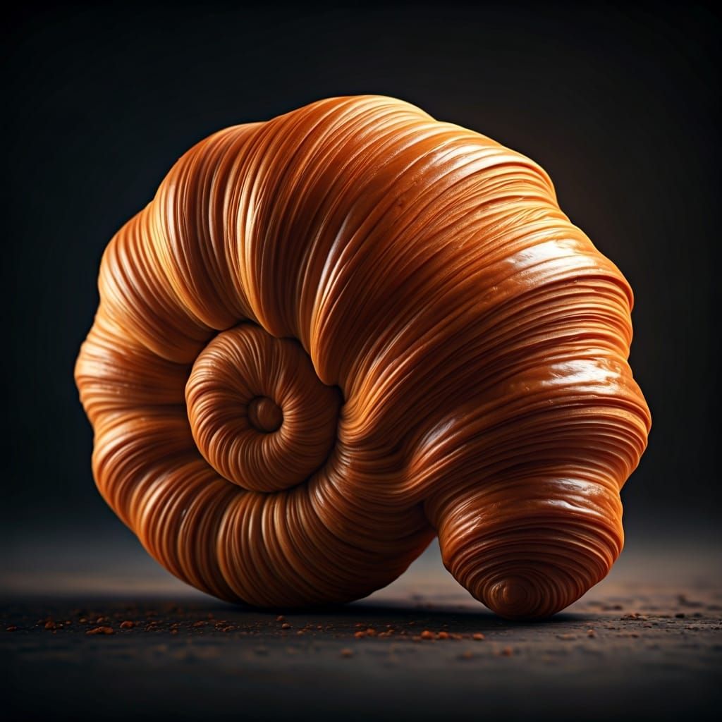 Snail Croissant: Surreal Food Art in Hyperrealism