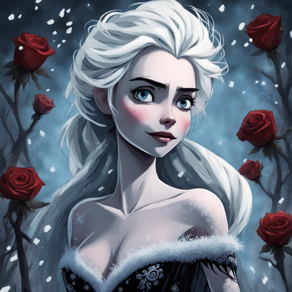 Tim Burton Style Elsa with Ice Dress