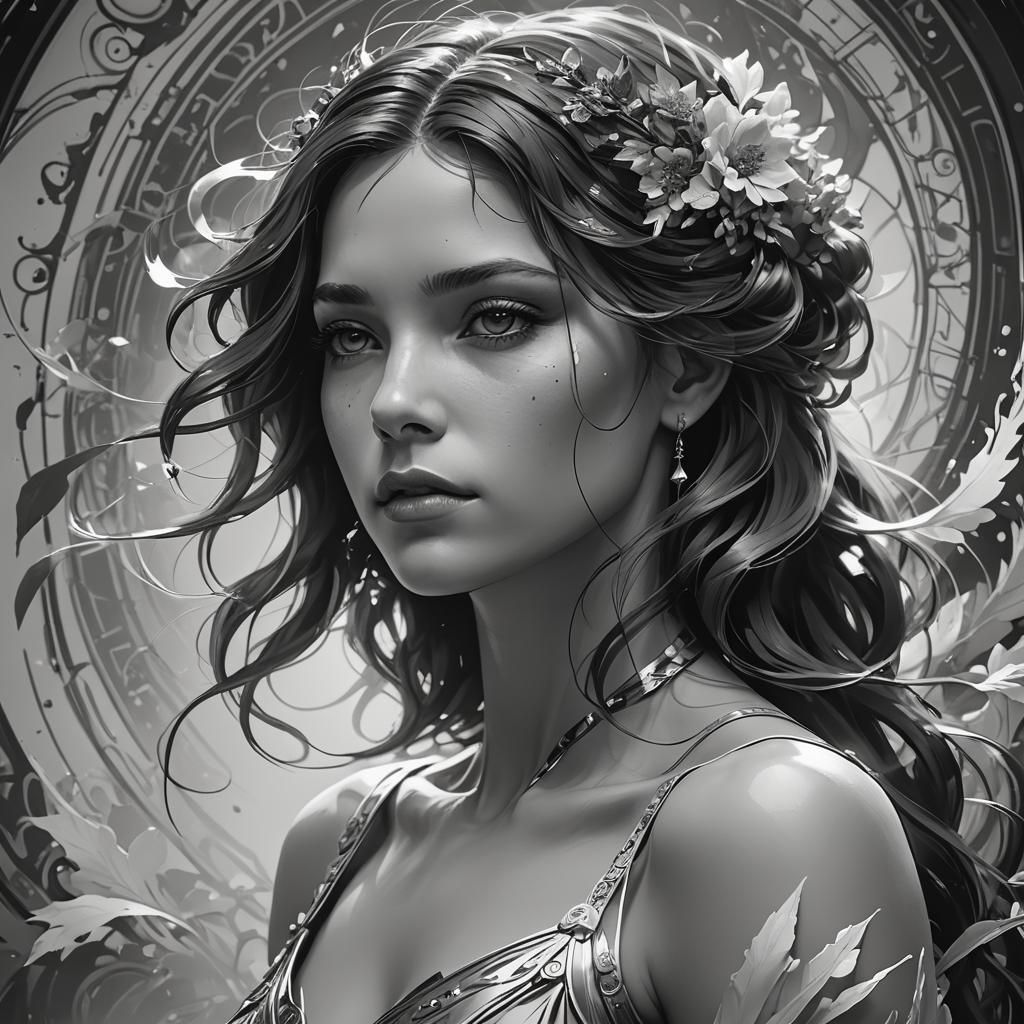 Expressive Portrait of Longing in Black and White