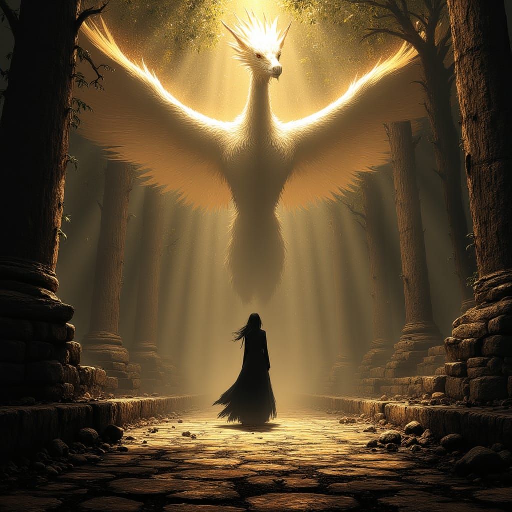 Enchanting Fantasy Painting of Mystical Beings and Magic