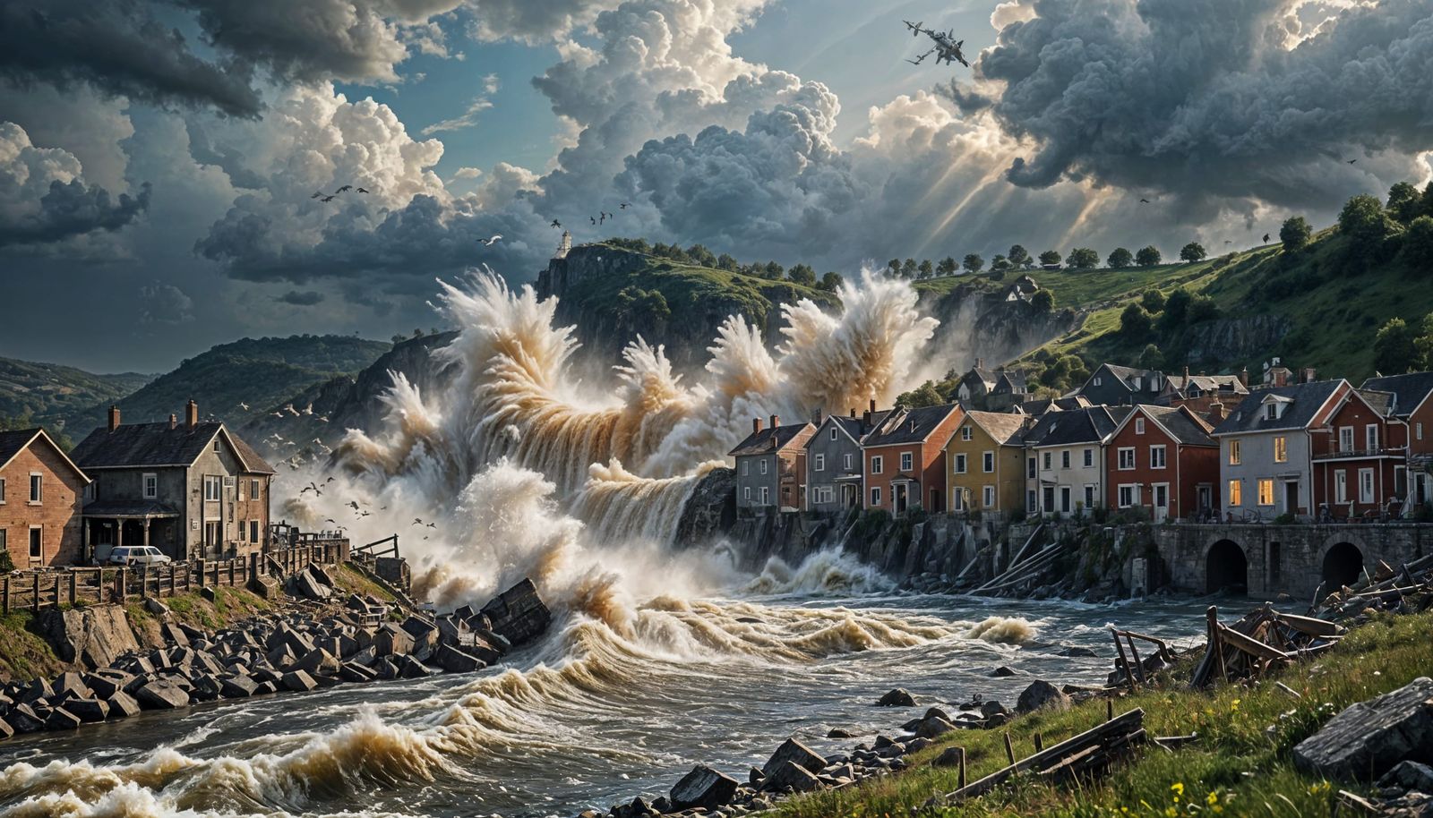 Violent Dam Breach Unleashes Flood of Destruction