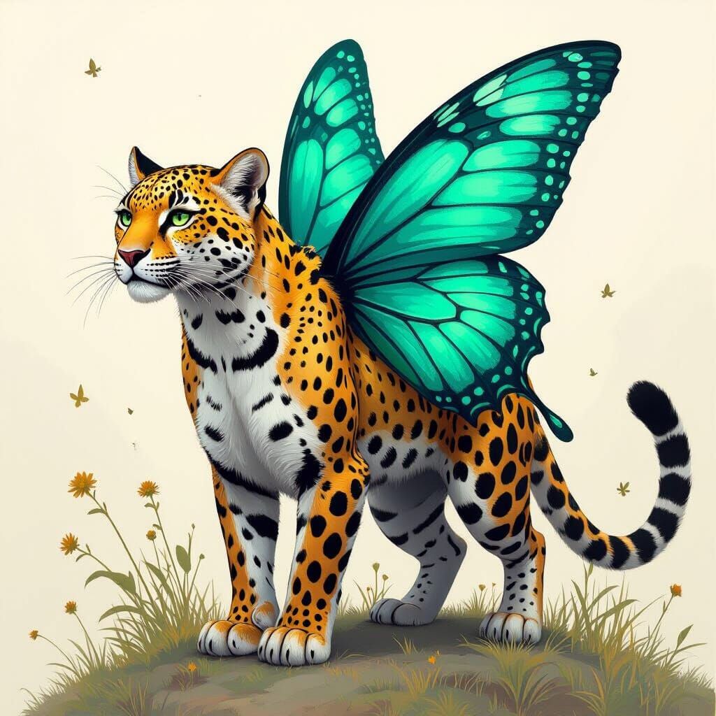 Leopard Butterfly Hybrid with Turquoise Scales