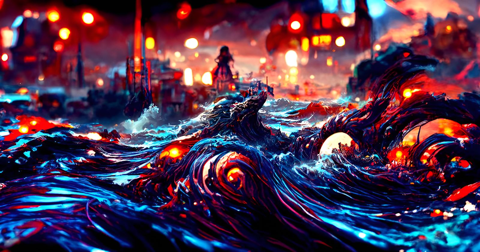 Wrathful Ocean Maelstrom in Hyperrealistic Style