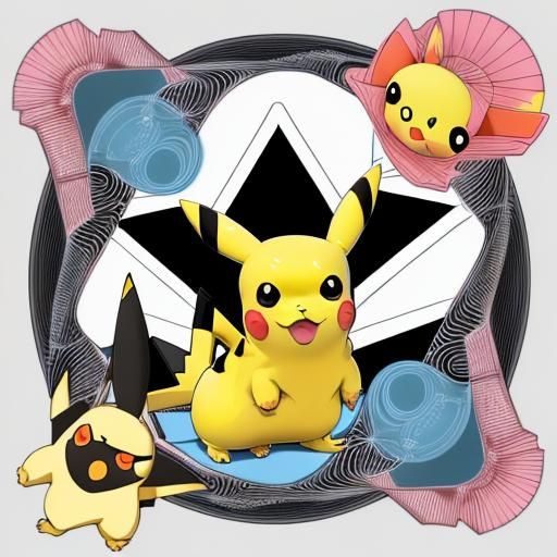 Abstract Fractal Pikachu with 3D Shading