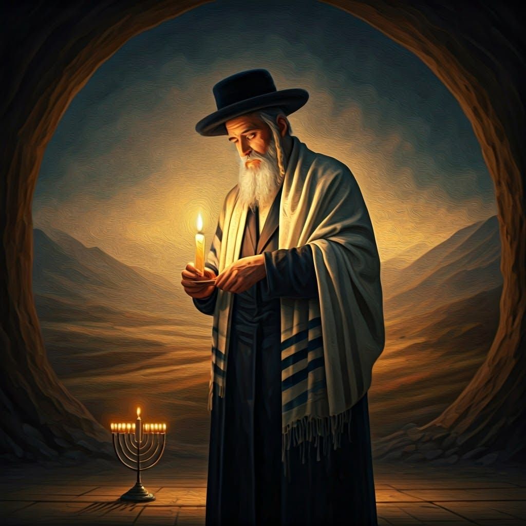 A Dignified Hasidic Jew in Reverent Contemplation