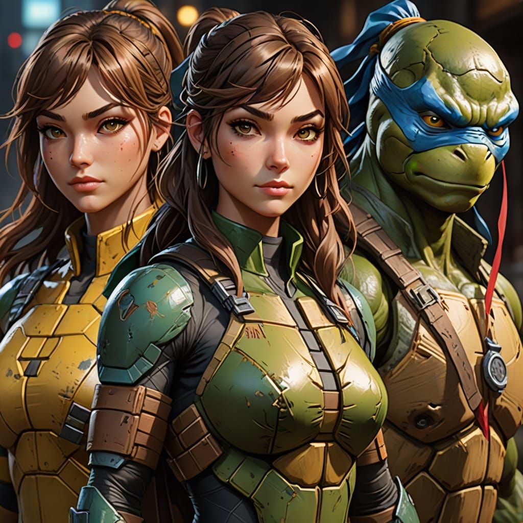 TMNT Paint April O'Neil in Anime Renaissance Style