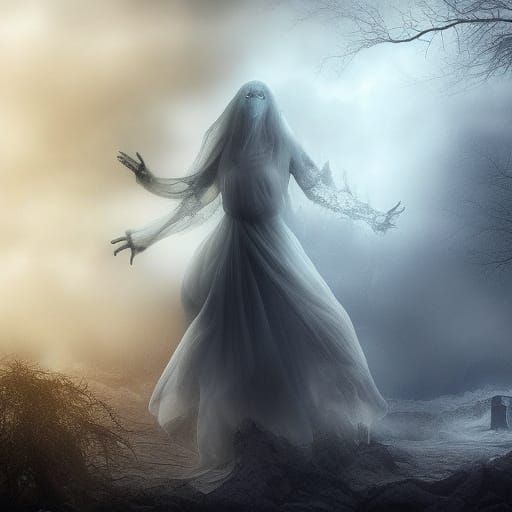 Ethereal African Warrior Apparitions in Matte Painting Style