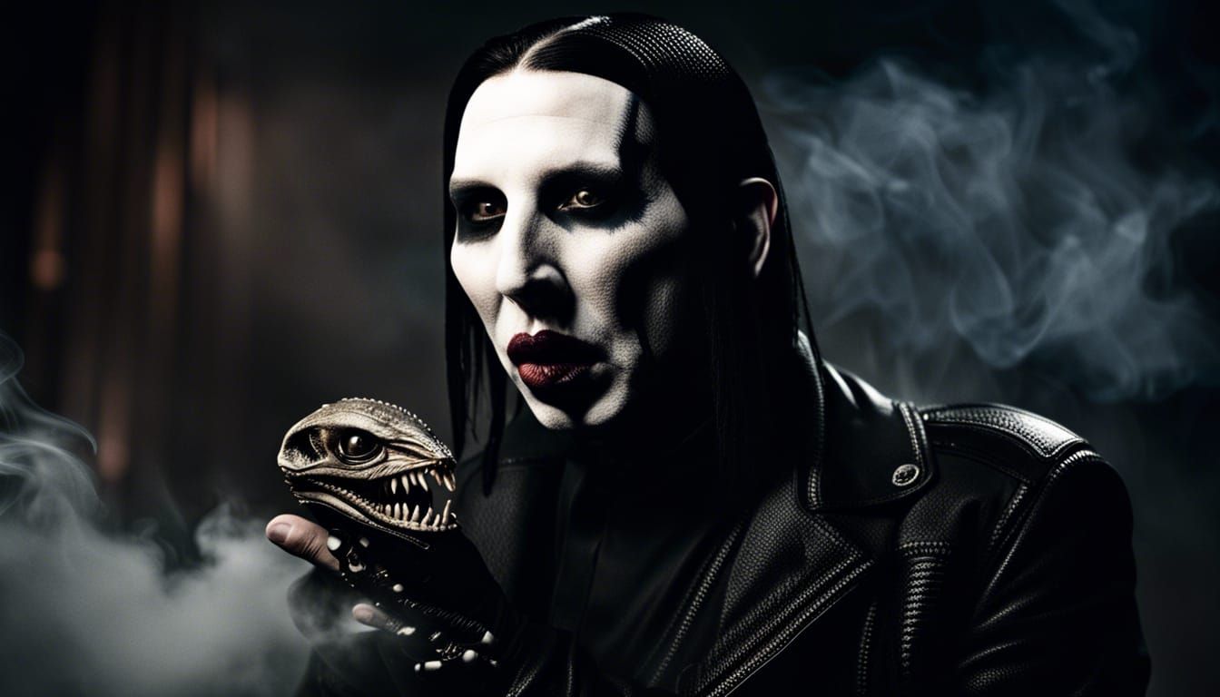 Marilyn Manson Portrait with Xenomorph Alien