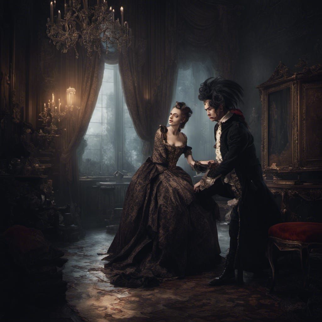 Getting ready for the vampire masked ball in Versailles