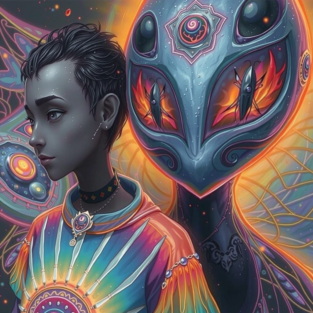 Enchanted Firefly Lord in a Whirling Vortex of Light