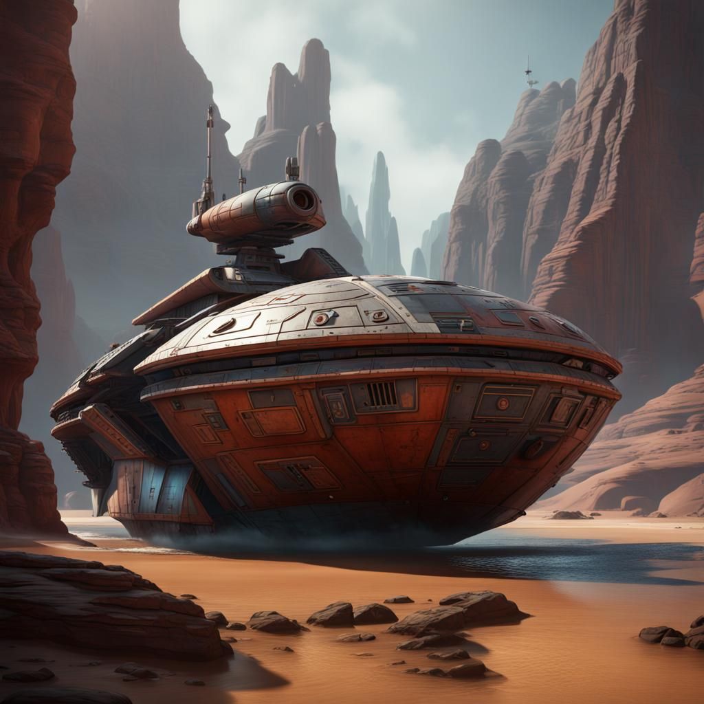 Mandalorian Ship: Detailed Matte Painting