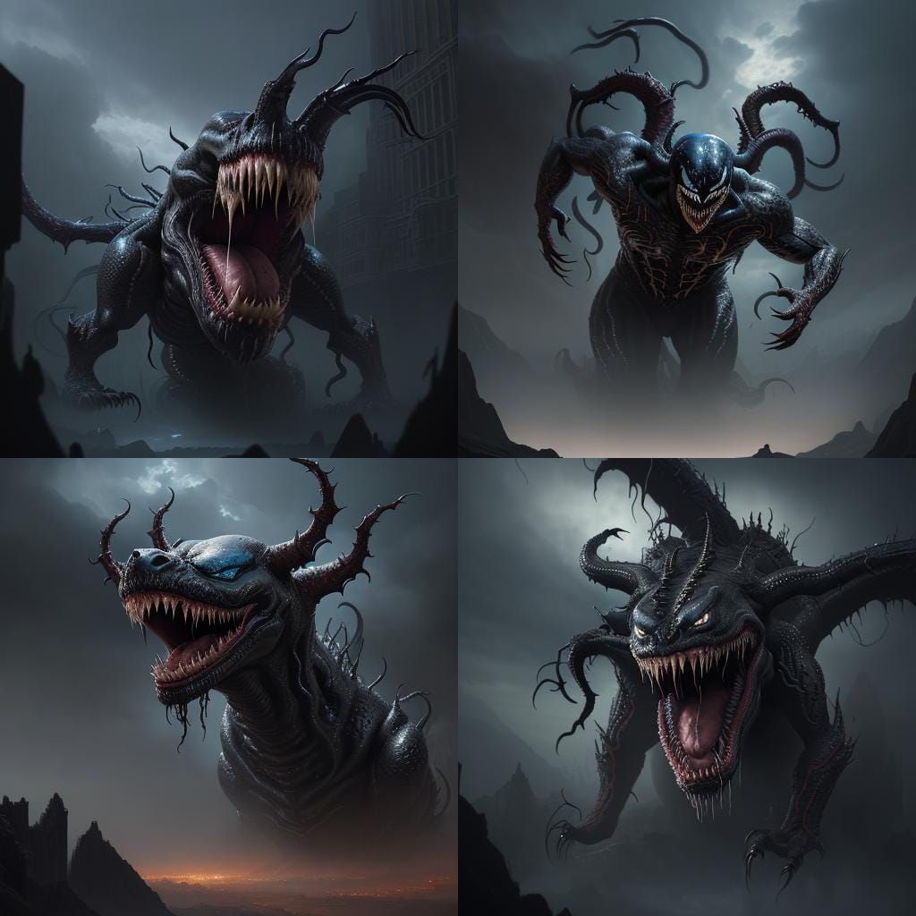 Epic Venom Demon in Digital Matte Painting