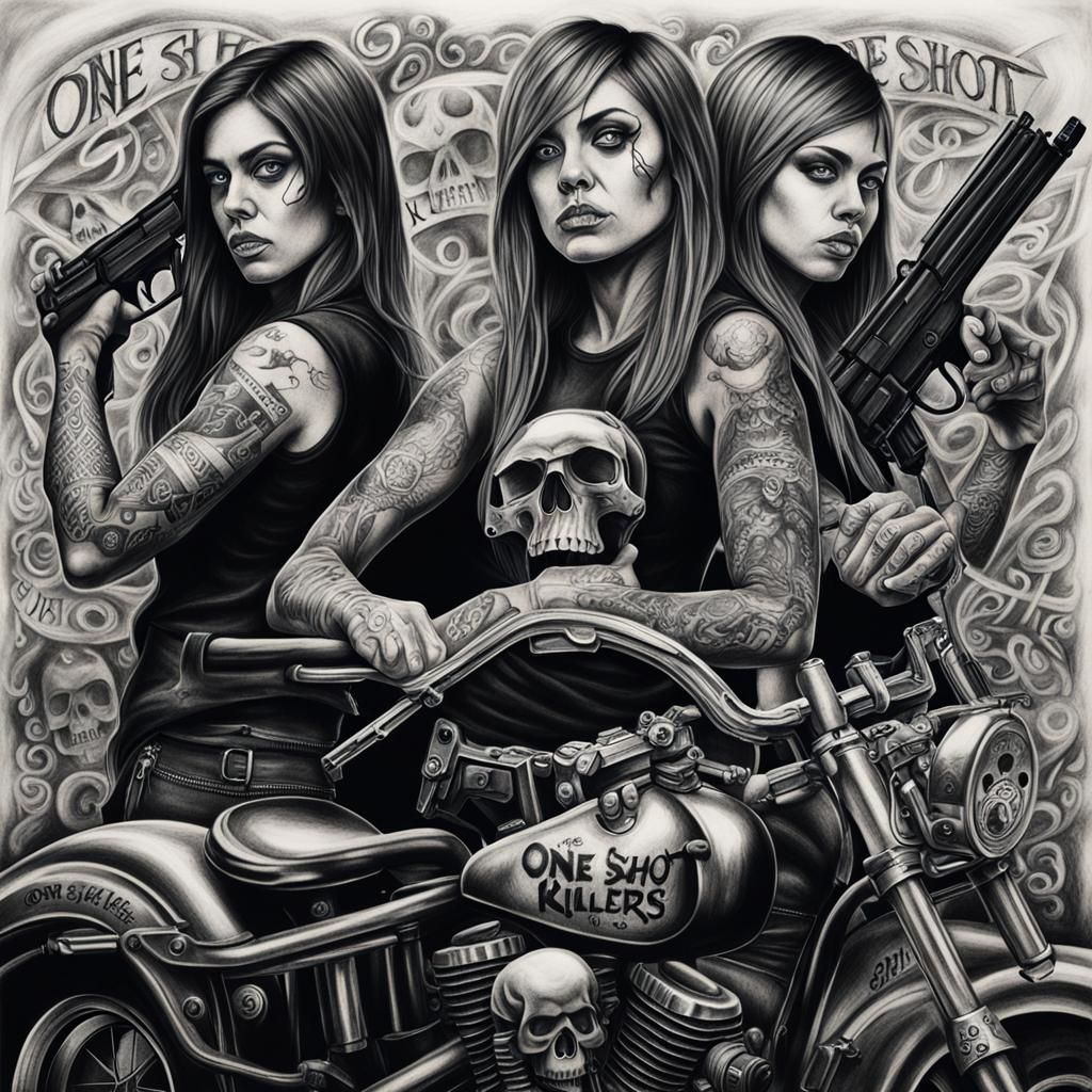 Hyperdetailed Charcoal Drawing: One Shot Killers