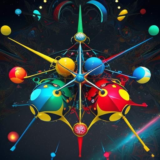 Psychedelic Fractal Dodecahedron in Triadic Colors