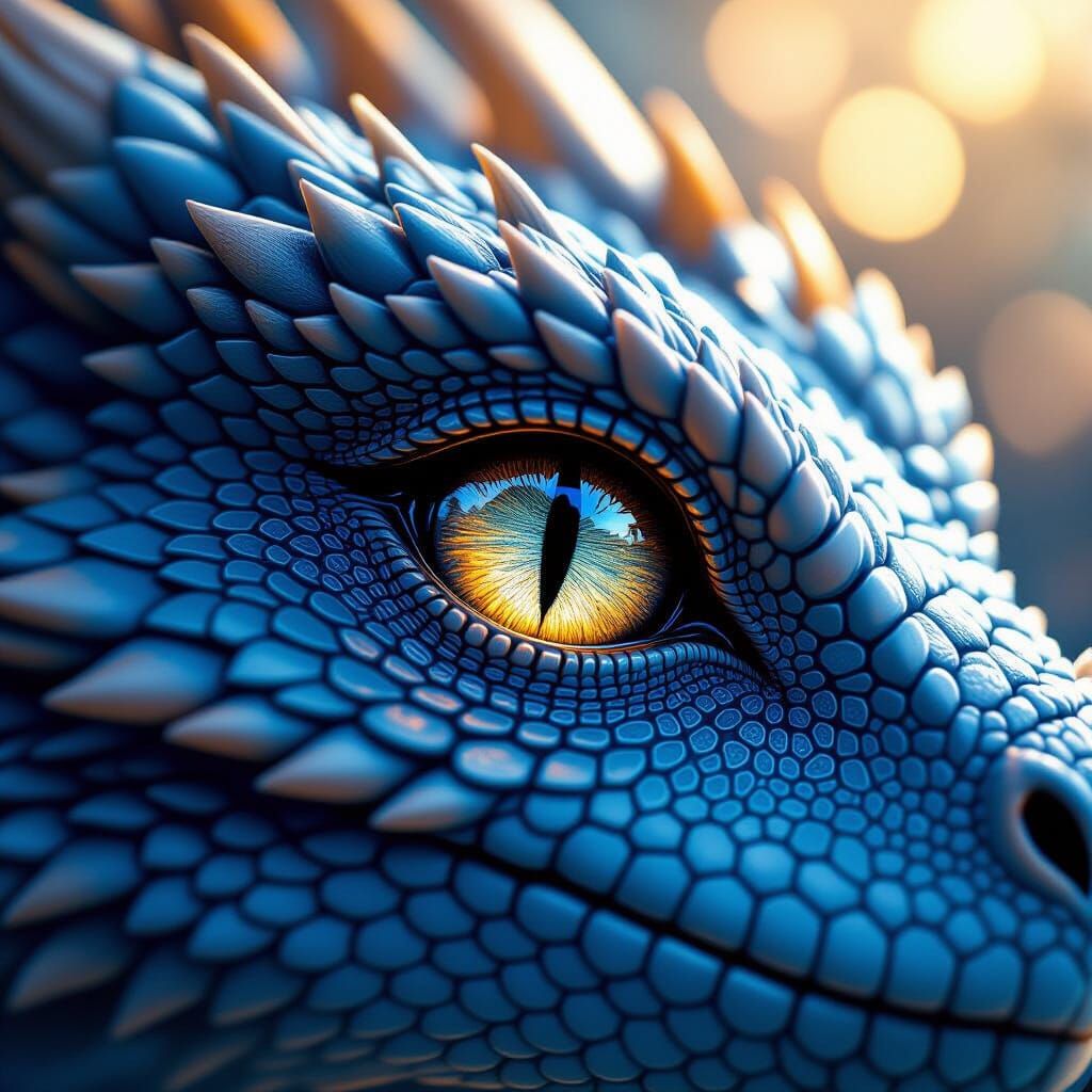 Dragon's Eye: Hyperrealistic Close-up in Digital Art