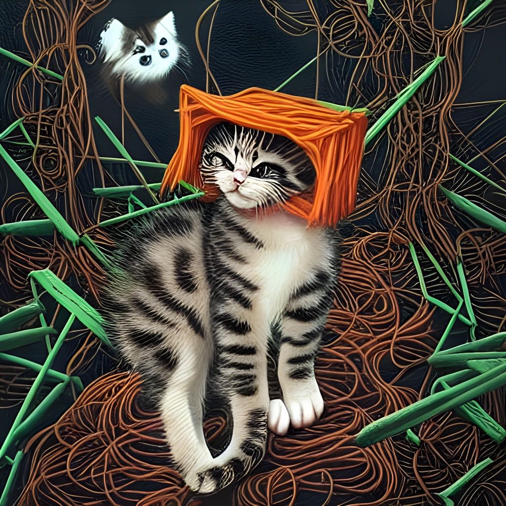Kitten Infestation in Spaghetti Factory: Folk Art