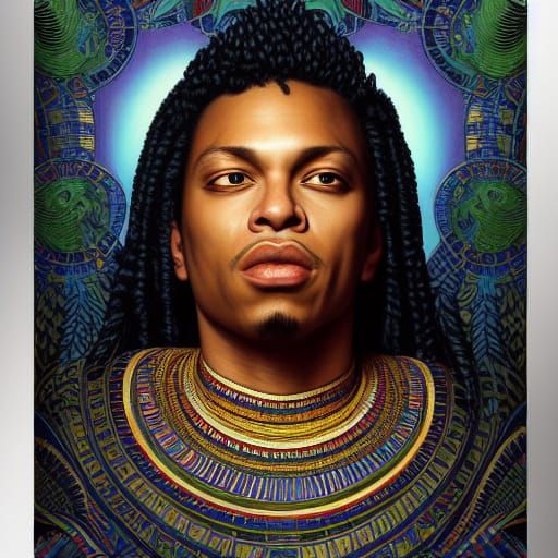 Khonsu Portrait in Art Nouveau Style