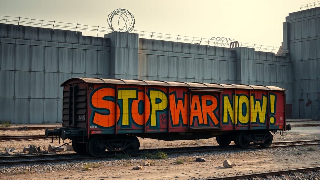 Abandoned Freight Wagon in Urban Decay