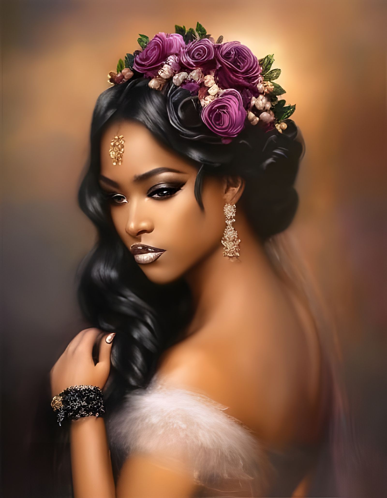 Black Rose Princess with Rose Crown in Splash Art