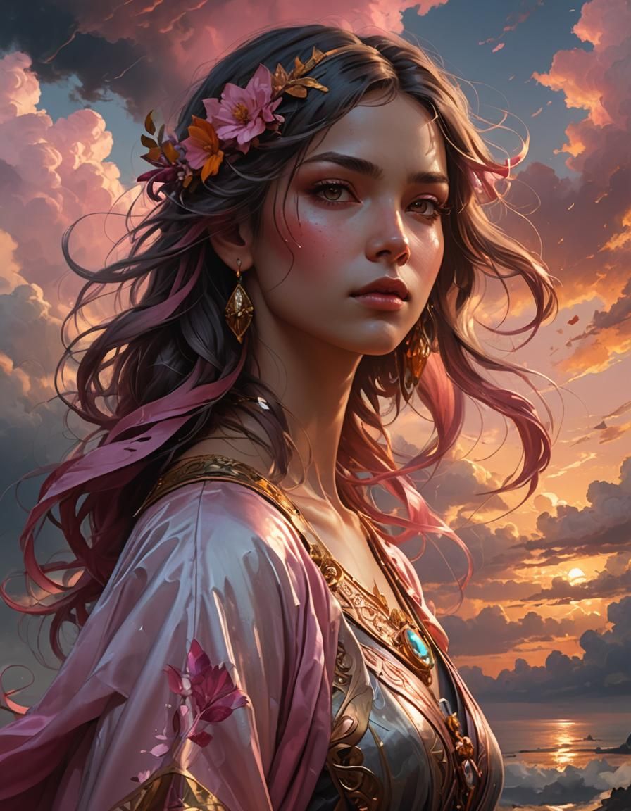 Dramatic Sunset Portrait with Volumetric Lighting