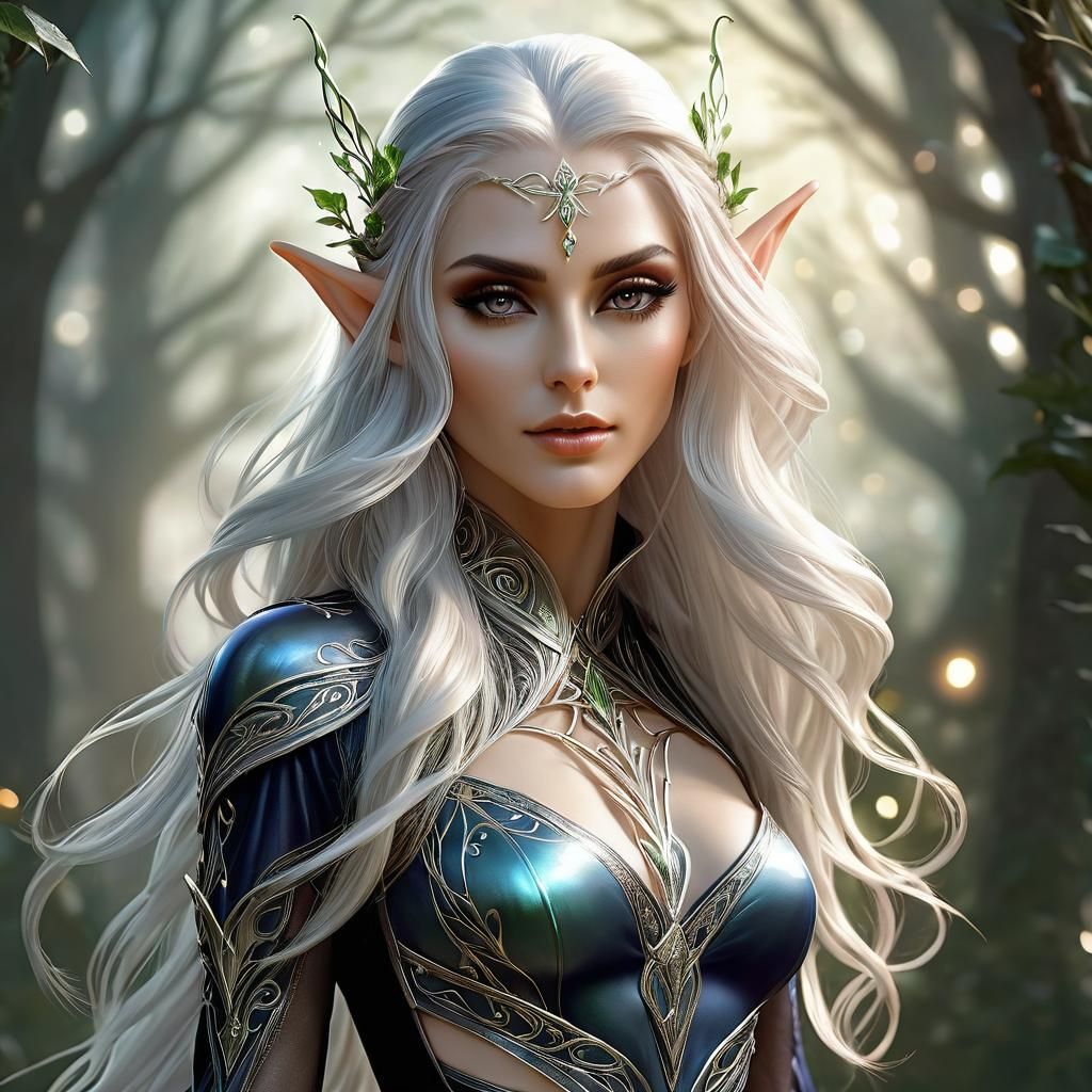 Sensual Pale Elf in Revealing Clothing
