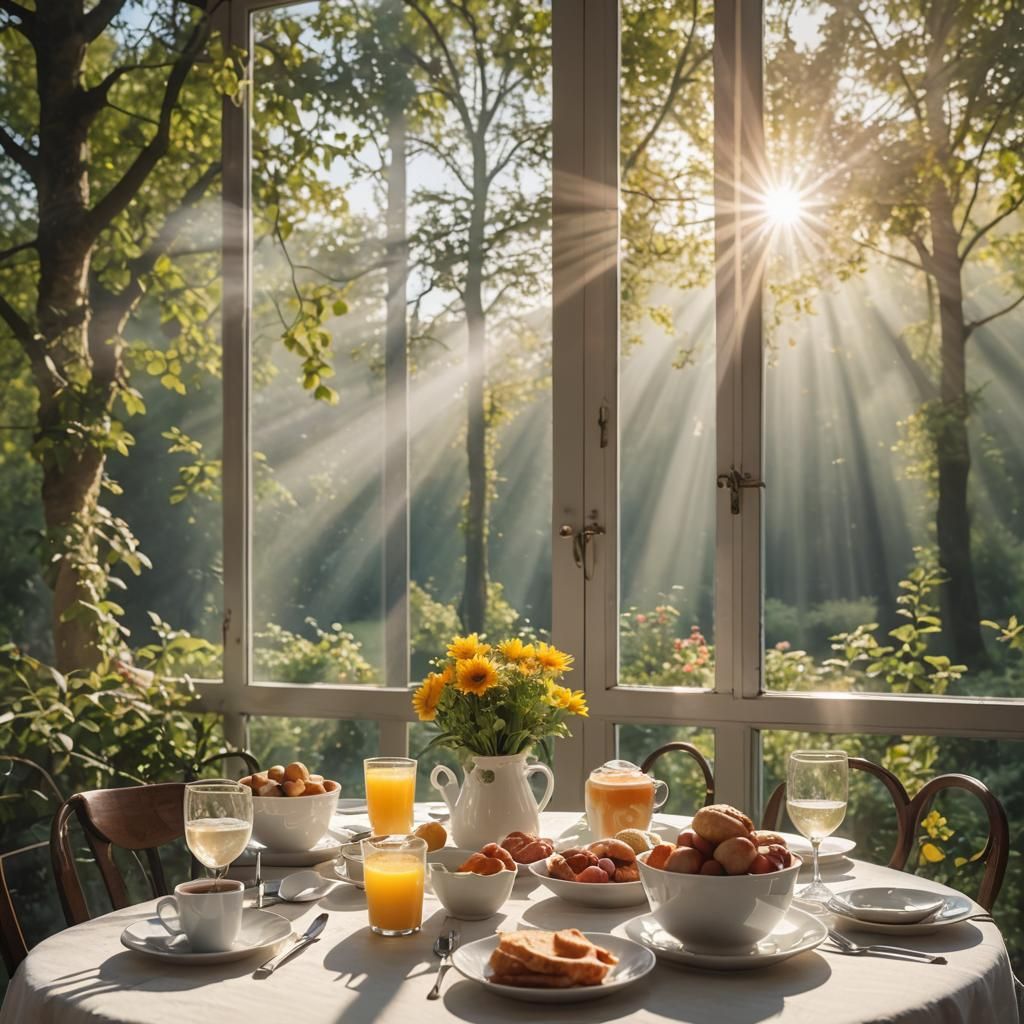 Breakfast Table Back View in Divine Light