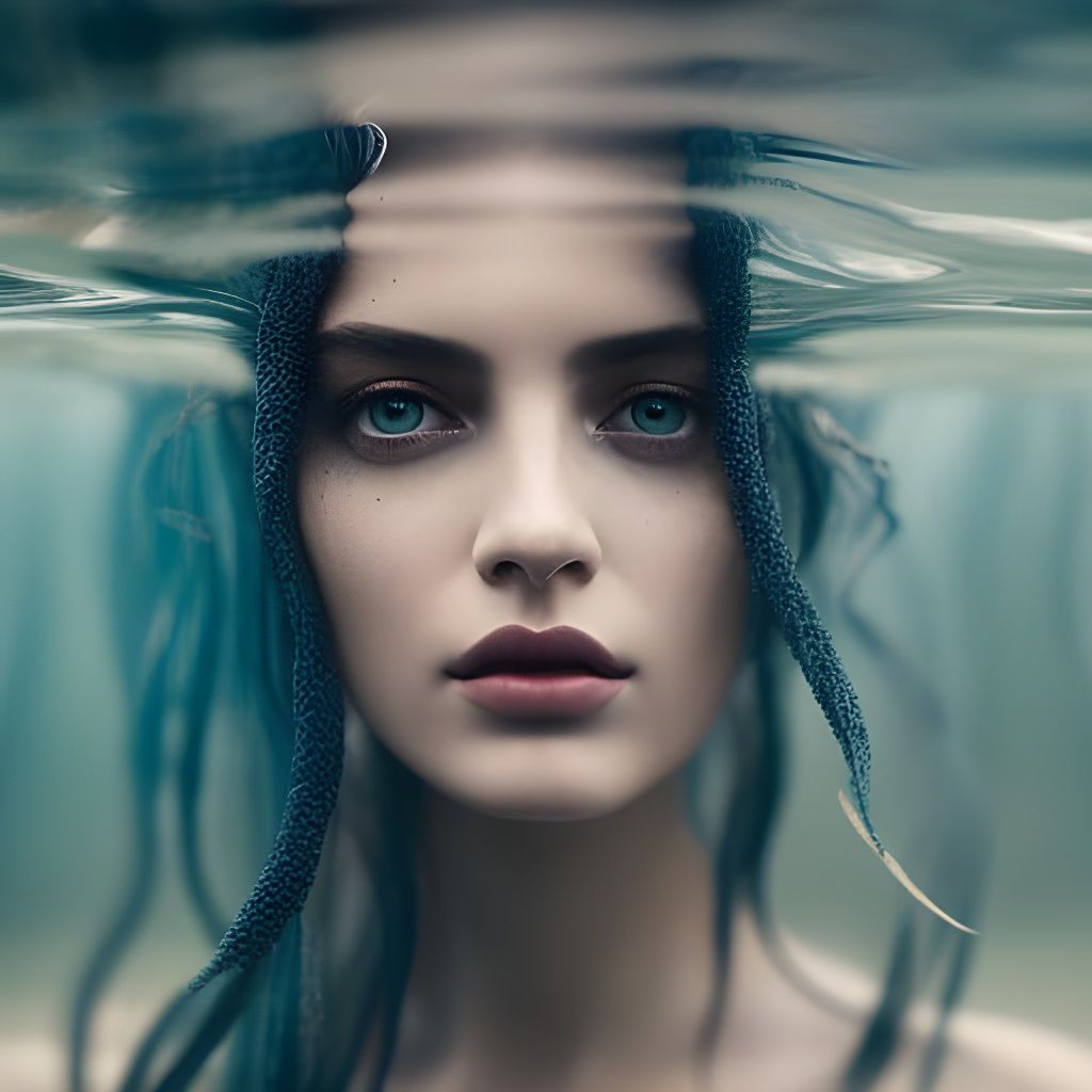 Underwater Woman Portrait in Fantasy Art Style
