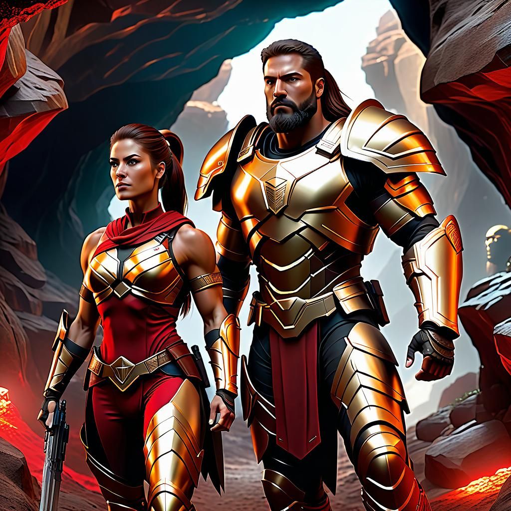 Spartan Mercenaries Explore a Cave: Fantasy Concept Art