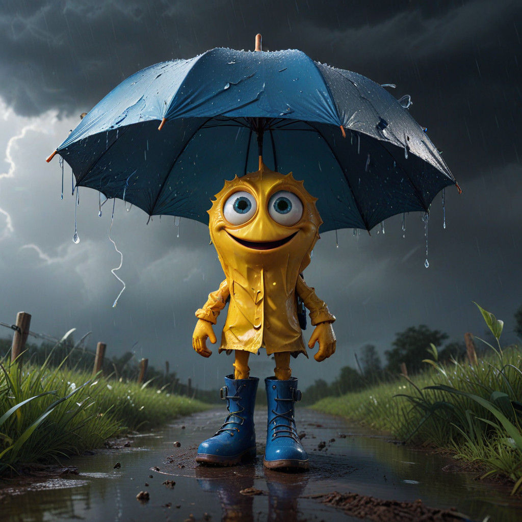 Quirky Storm-Chasing Umbrella as Fantasy Concept Art