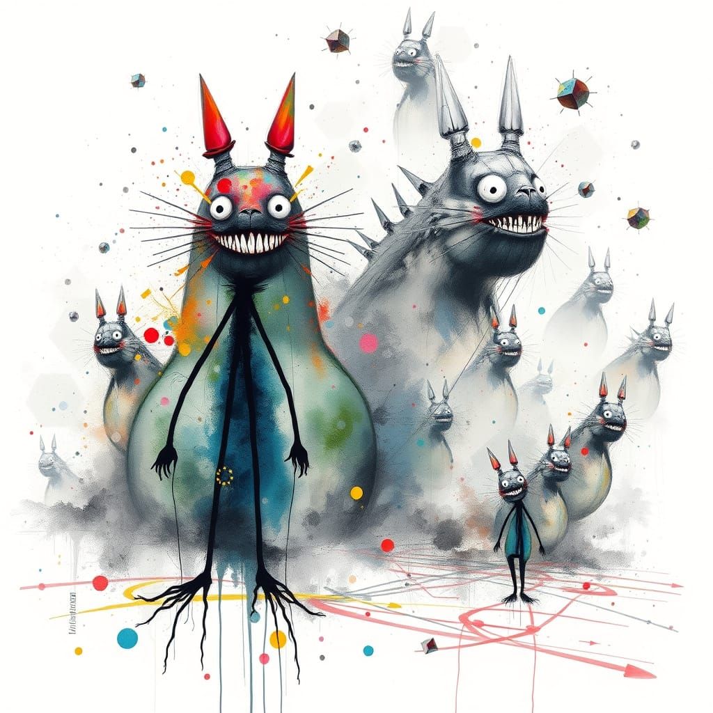 Surreal Totoro Chaos in a Hypercomplex Watercolor Aesthetic