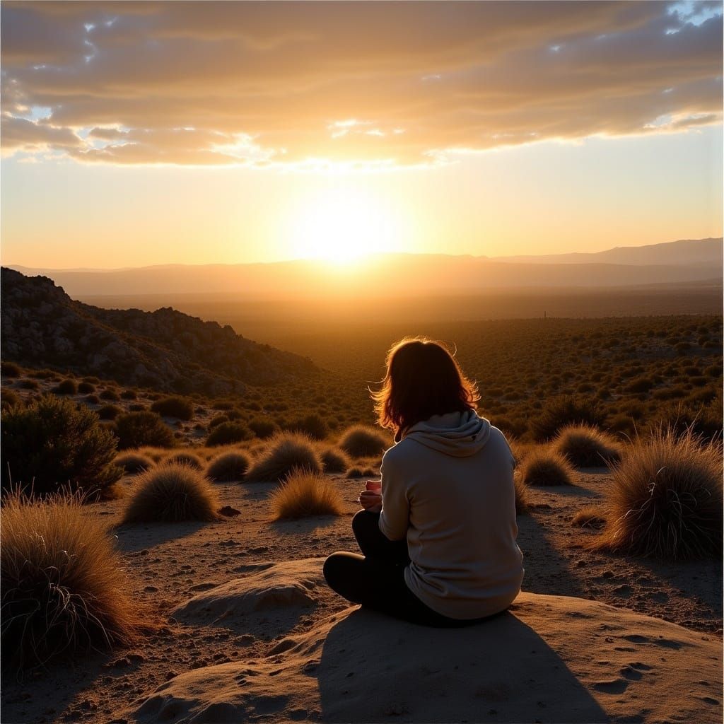 Praying at Sunrise, Joshua Tree State Park