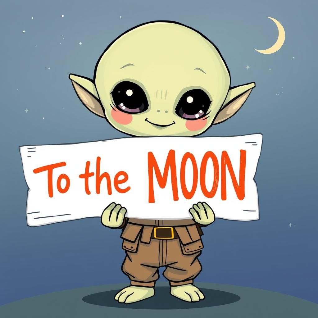 Adorable Alien Wishes To The Moon