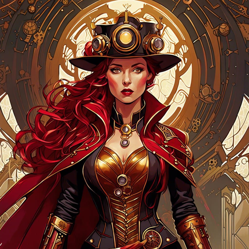 Steampunk Scarlett Witch Digital Art