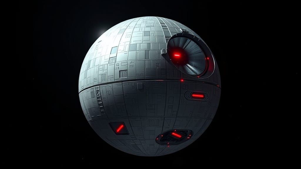 Gleaming Imperial Egg-Shaped Death Star in Space
