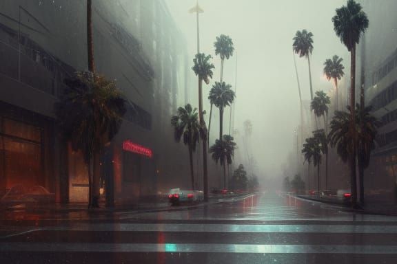 Los Angeles Hollywood Hills Streetscape in Unreal Engine
