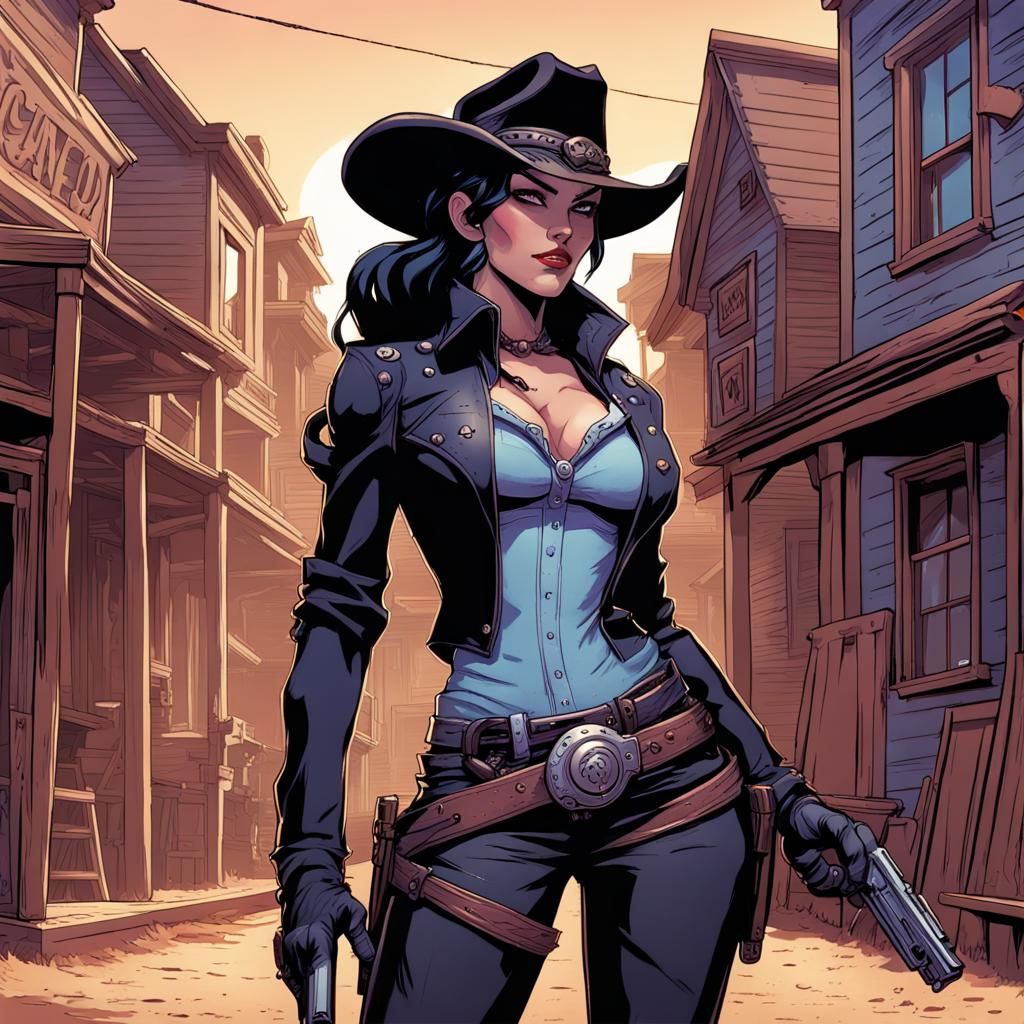 Widowmaker as Cowgirl in Old Western Town