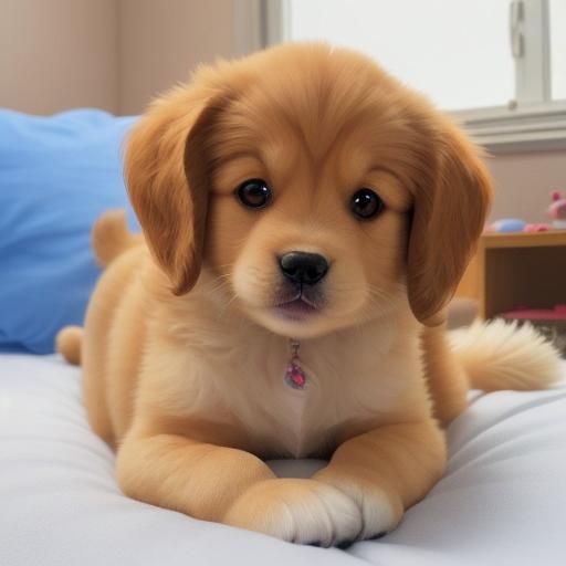 Playful Golden Retriever Puppy with Big Eyes