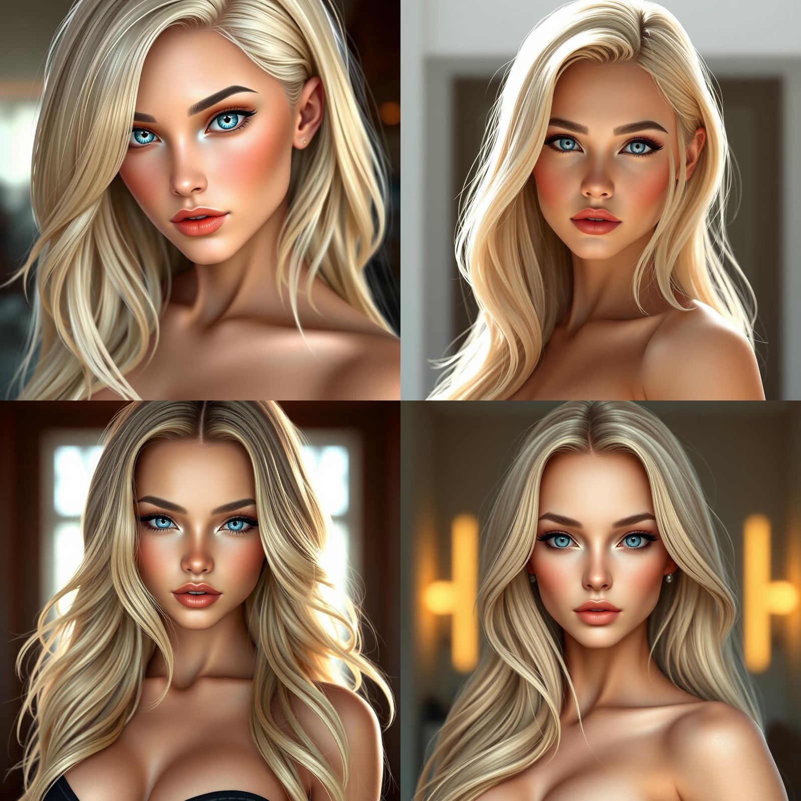 Stunning Latina with Blonde Hair in 3D Anime Art