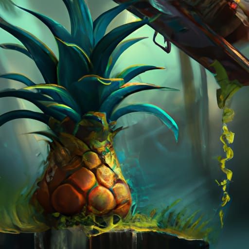 Dark Fantasy Pineapple Concept Art in 8k