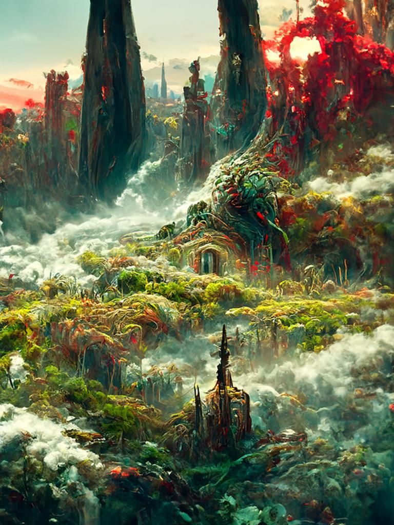 Epic Invasion Scene in Digital Art Style