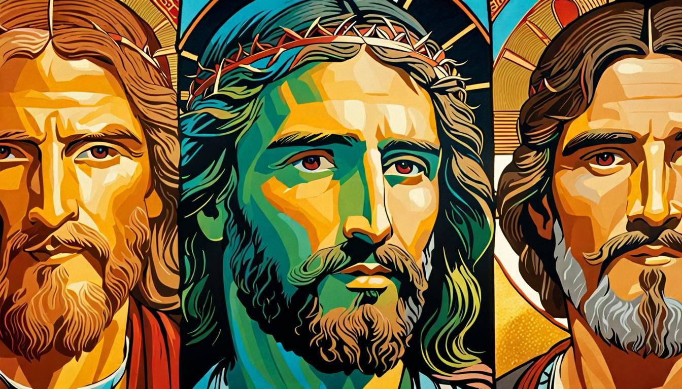 Jesus Christ Portrait: Agape Love in Art Nouveau Style